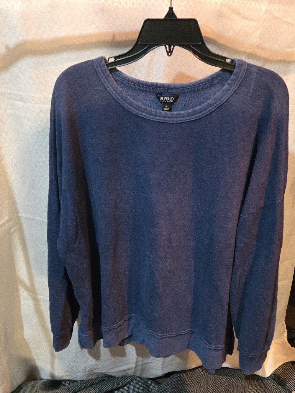 Buffalo David Bitton Washed Navy Crewneck Sweatshirt